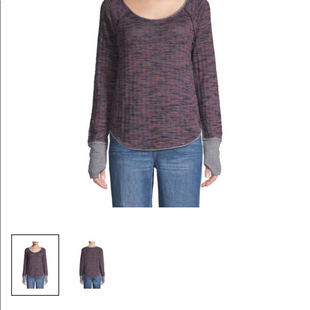 NWT Free People Scoop Neck Cotton Blend Top